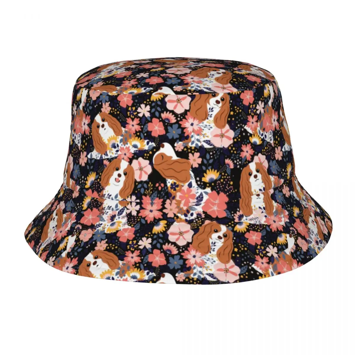 Custom Cavalier King Charles Spaniel Garden Bucket Hats Men Women Fashion Summer Beach Sun Dog Fisherman Cap