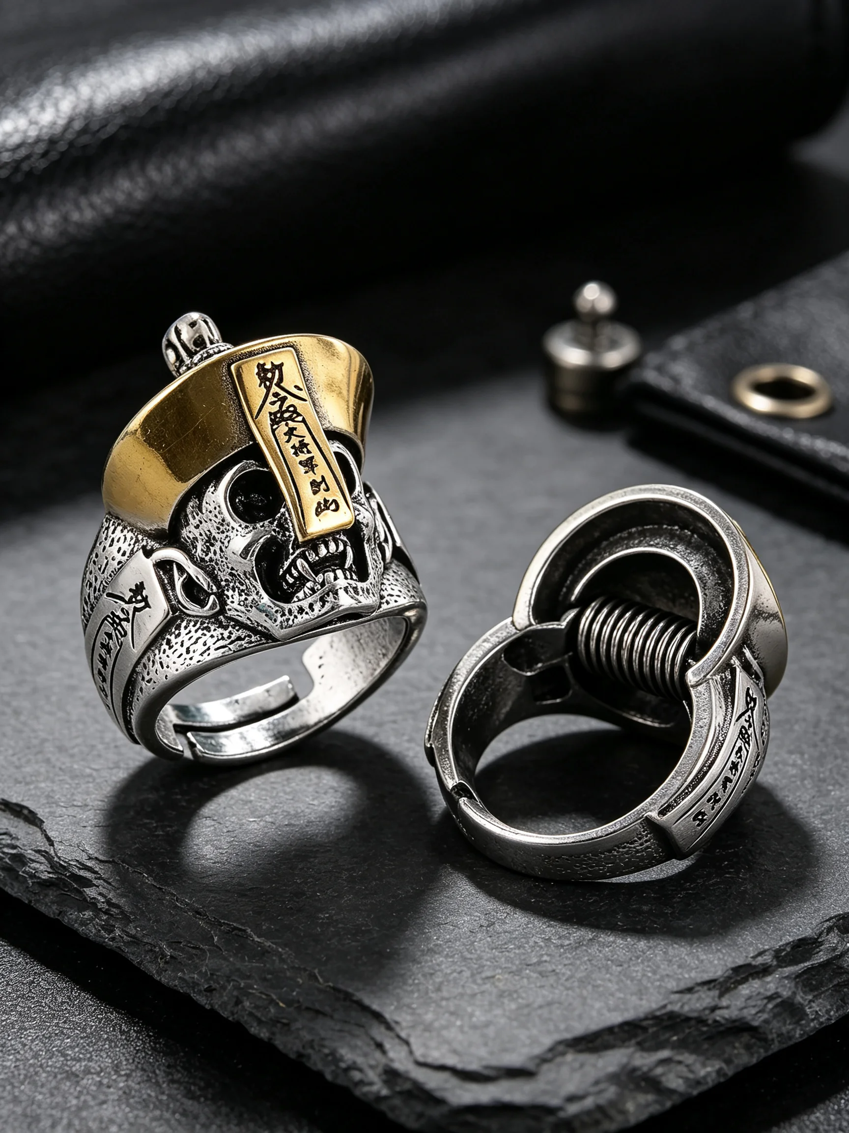 1PC Cupronickel Copper Zombie Adjustable Ring Metal Men's Rings Fashion Halloween Jewellery Holiday Party Couple Gifts