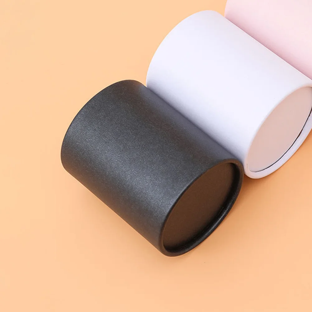 

4pcs Round Flowers Bucket Mini Cardboard Cylinder For Flower Bouquet Arrangements Table Centerpieces Black Floral Box Present