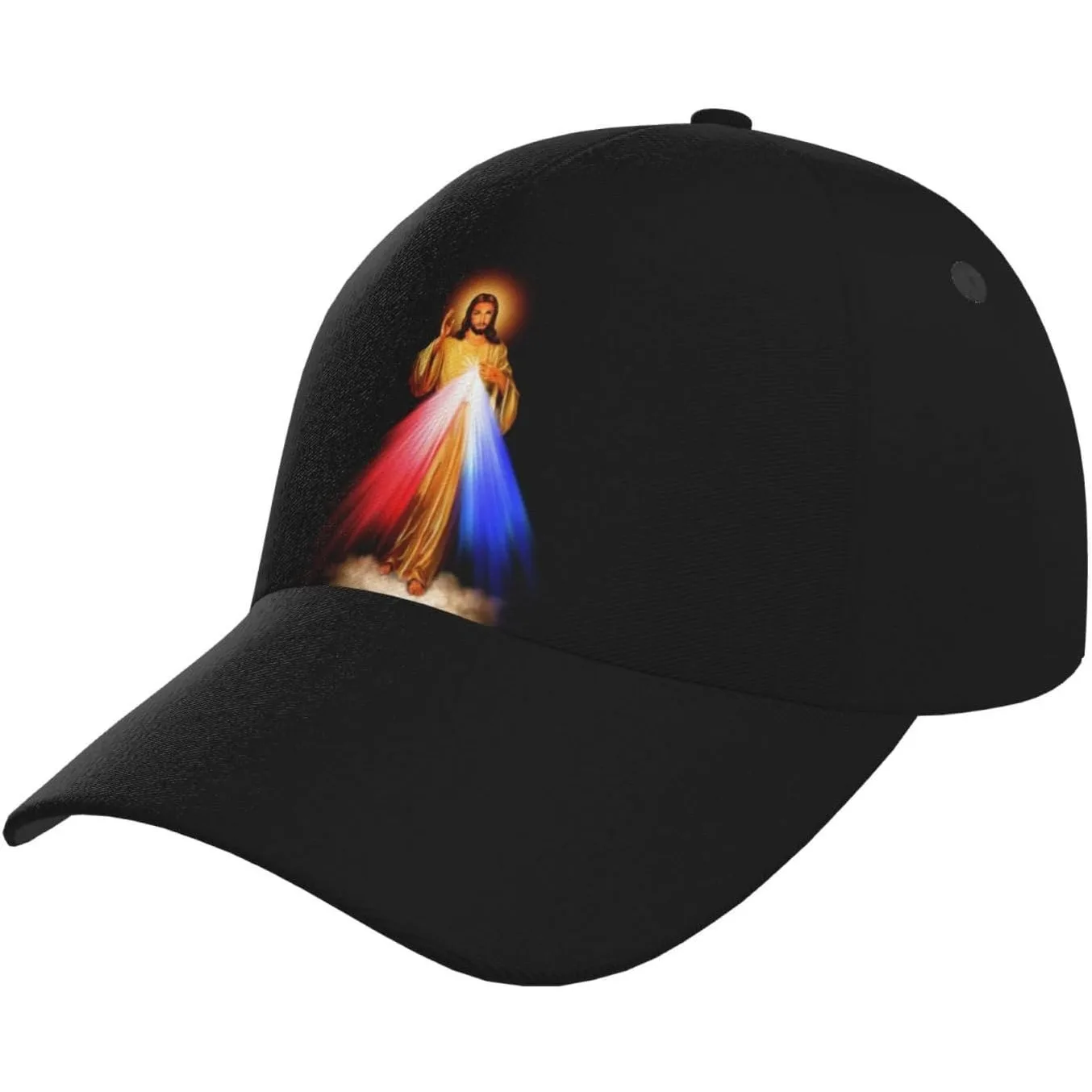 Divine Mercy of Jesus Christian Snapback Cap Unisex-Adult Sun Hat Adjustable Baseball Cap Vintage Twill Plain Hat Black