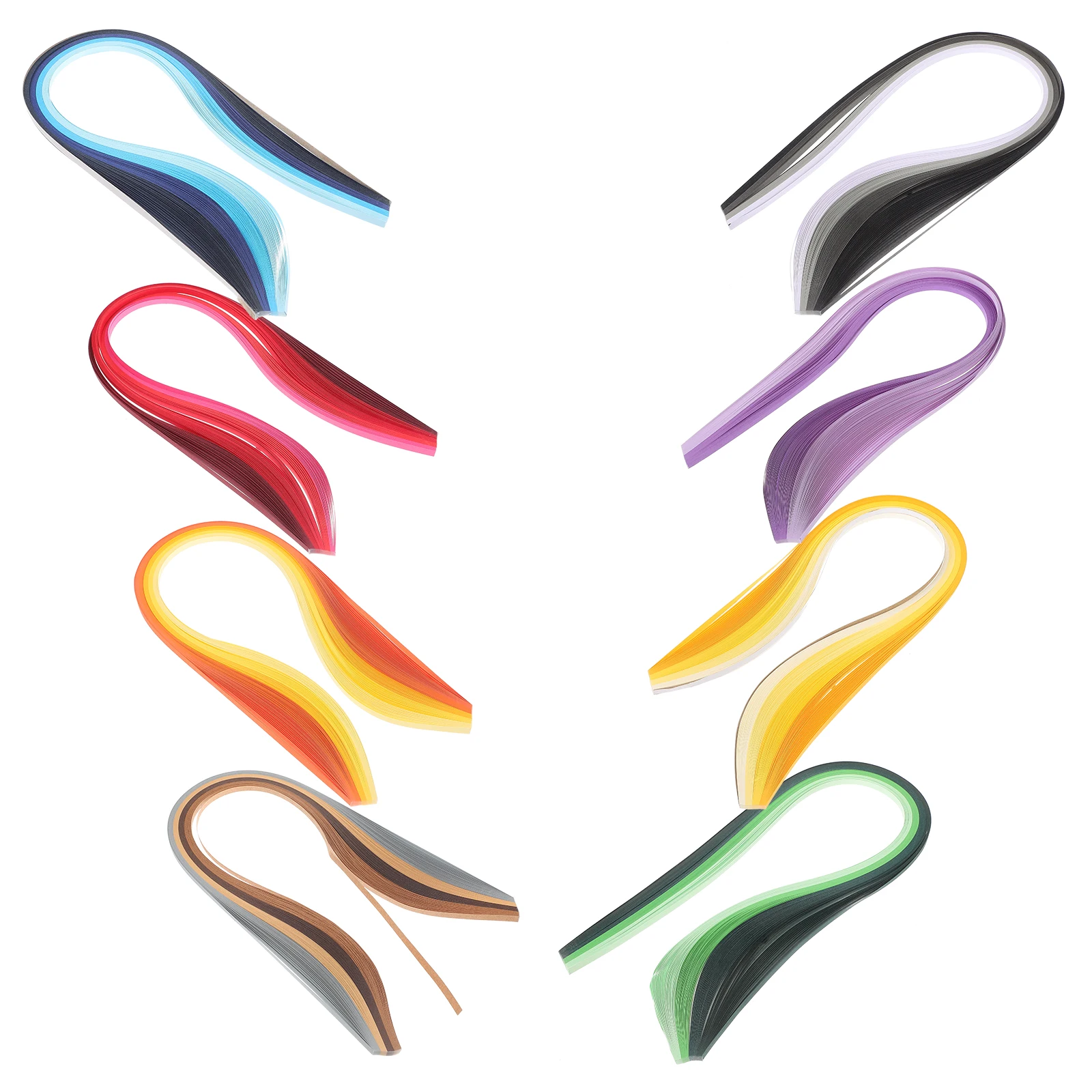 Gradient Colored Quilling Strips 8 Packs Coffee Yellow Purple Red Green Blue DIY Paper Craft Kit Handicraft Gift