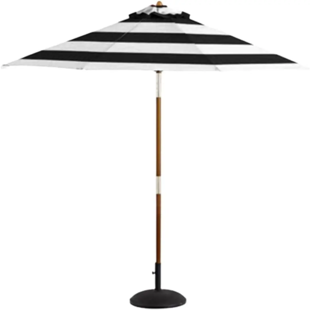 

Round Patio Umbrella with Solid Wood Column, 6ft Steering, Outdoor Sunshade, 33.1lb Base, Commercial or Beach-Ready