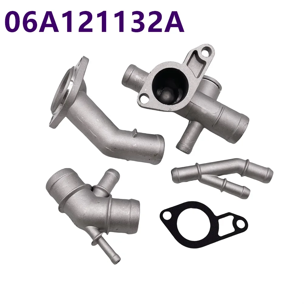 

06A121132A NEW Flange Engine Cooling Kit with Accessory Connection Connector Upgrade Kits Replacement for 2000-2005 Mk4 1.8T