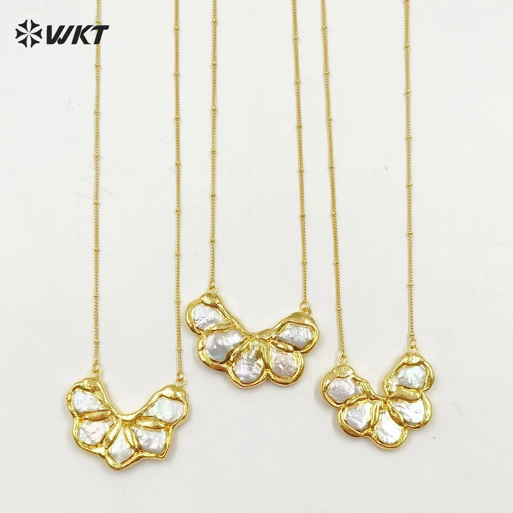 WT-JN268 New Arrival Fine Exquisite Freshwater Pearl Pendant With 18K Gold Necklace For Women Party Jewelry Decoration