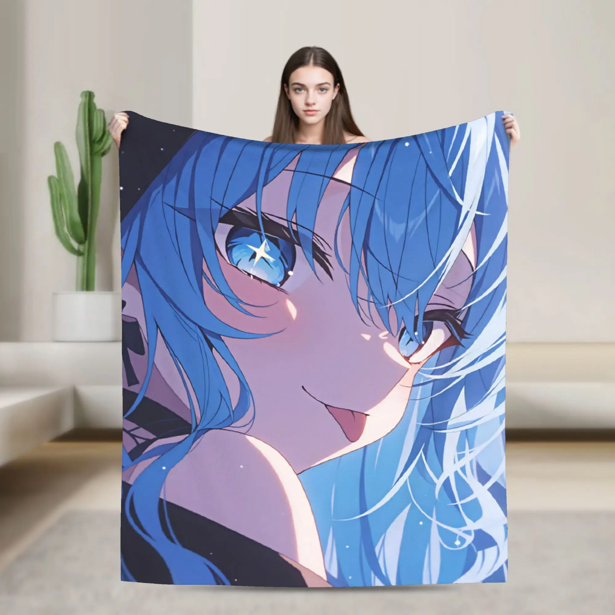 Anime Singer Idol H-Hololive Suise Plush Blanket Boy Girl Flannel Throw Blanket For Bedroom Super Soft Quality Bedspread Gift