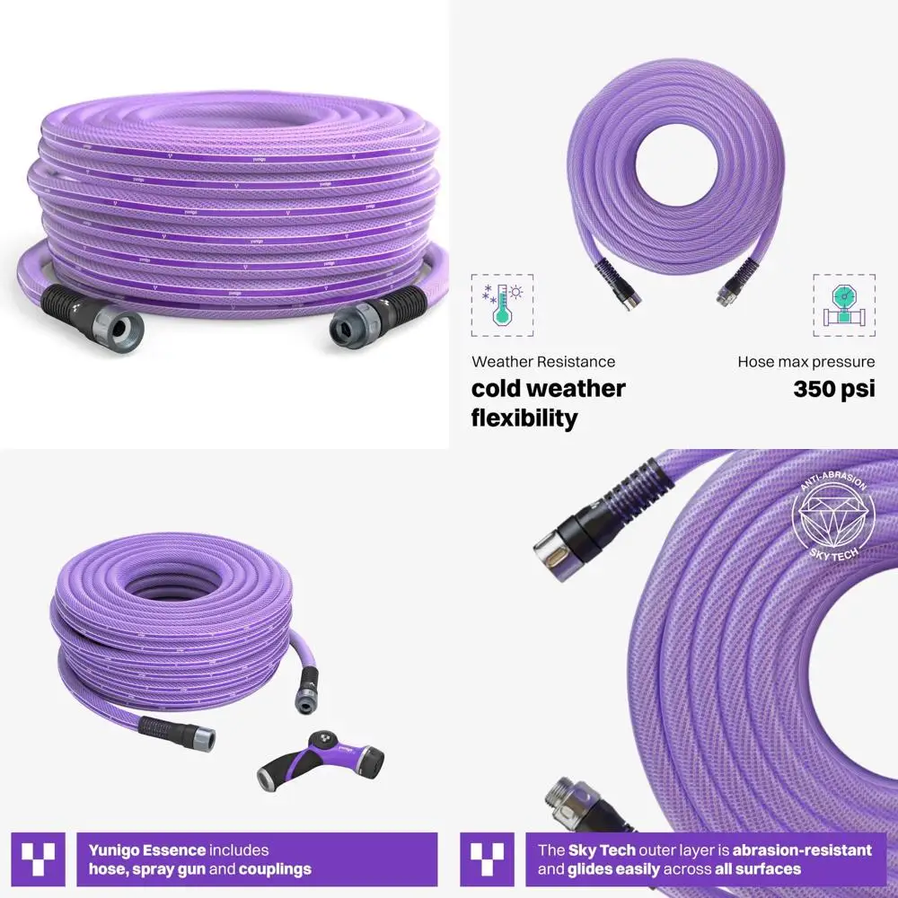 

Kink-Proof and Abrasion-Resistant 100ft Garden Hose with Hybrid Polymer, Cold-Weather Flexibility for Everyday Use