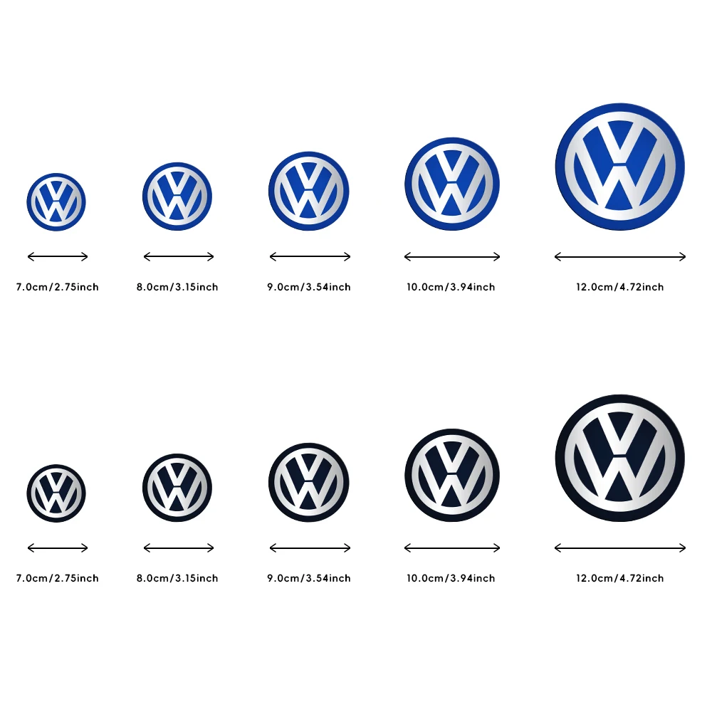 4Pcs/set New Blue/Black 70/80/90/100mm Car Wheel Hub Center Cover Stickers For VW golf 8 polo Jetta GTI Passat Auto Accessories