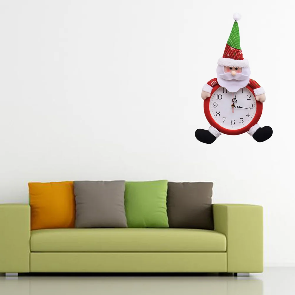 

Christmas Clock Home Decoration Old Man Snowman Electronic Clock Wall Pendant Living Room Creative Gift(Santa Claus, without Bat