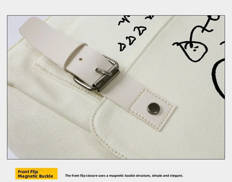 Bolso Bandolera Fujii Kaze Wind Canvas, Bolso de Estudio, Estilo Casual, Simple, de Moda para Mujer, para Uso Diario