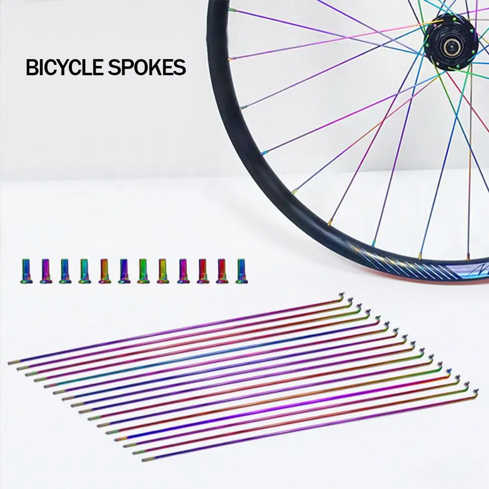 12Pcs Bicycle Spokes Wire With Nipples For 26/27.5/29 Inch Wheel MTB Road Bike Stainless Steel High Strength Bike Spoke AM Q5Z4