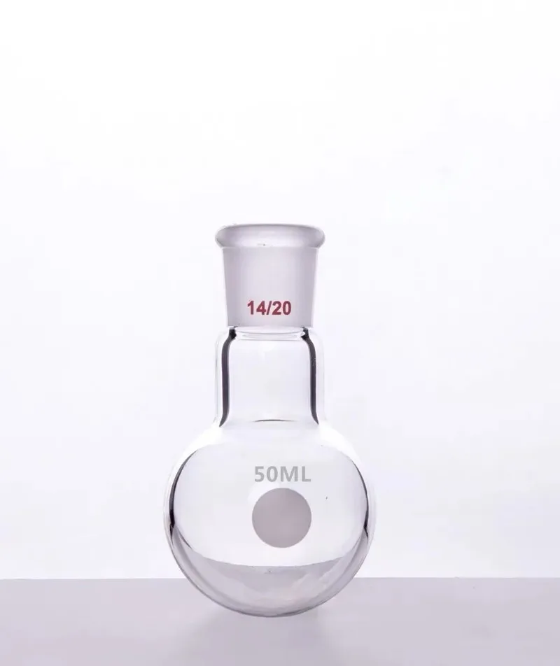 One Neck,5/10/15/25/50/75/100/200/250/300/500ml,14/20,Round Bottom Glass Flask,,Lab Bottle,Heavy Wall,SYNTHWARE