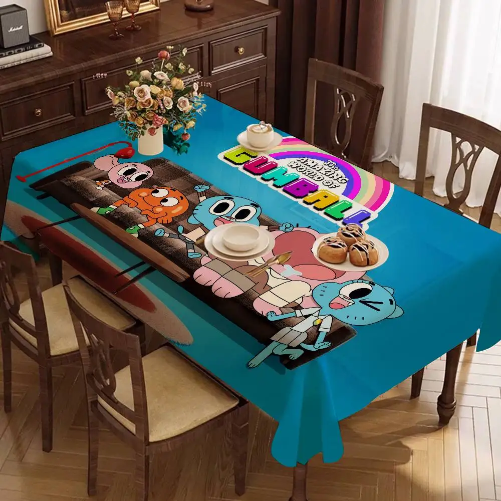 Cartoon The Amazing-World Of-Gumball Home Tablecloths Dining Decoration And Rectangular Table Waterproof Cloth Anti-stain