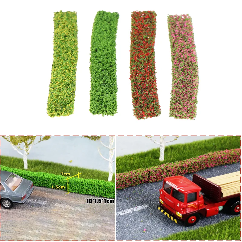 2Pcs Shrub Strips Green Sand Table Miniature Model Simulation DIY Materials Grass Fence For Outdoor Indoor Building Diorama