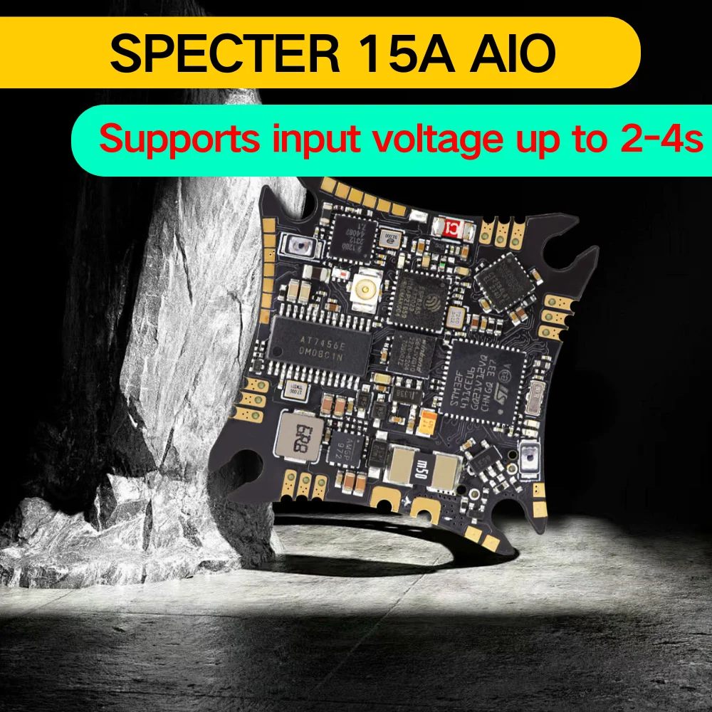 

HGLRC SPECTER 15A AIO MPU6000 F411 Flight Controller Bluejay 15A 4in1 ESC UARTS ELRS 2.4G RX 2-4S 25.5X25.5mm for RC FPV Drones