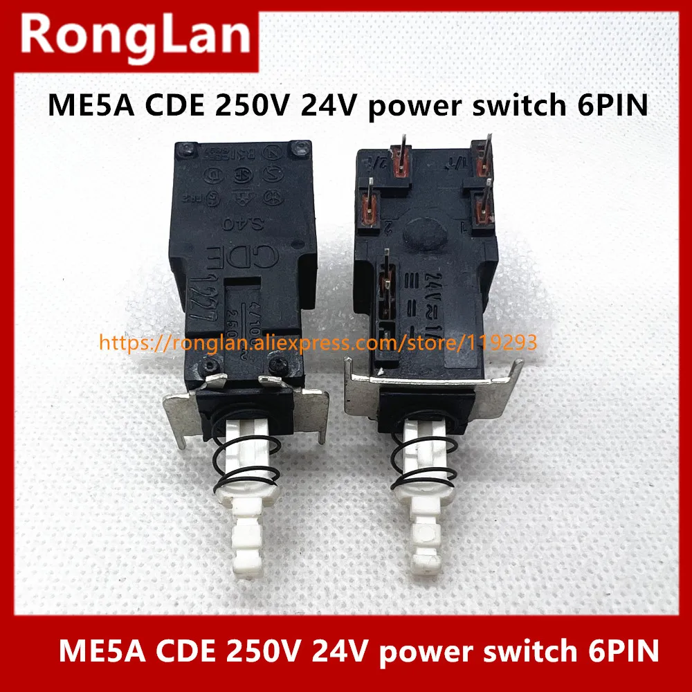 ME5A CDE 250V 24V power switch potentiometer self lock switch 4 Pin+ 2PIN +SWITCH-5PCS/LOT