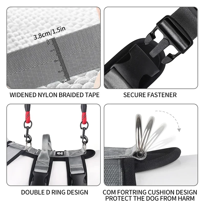 Hundegeschirr, Outdoor-Sportgeschirr, verstellbares, bruchsicheres Geschirr, einfach zu bedienendes Hundezubehör für mittelgroße und große Hunde