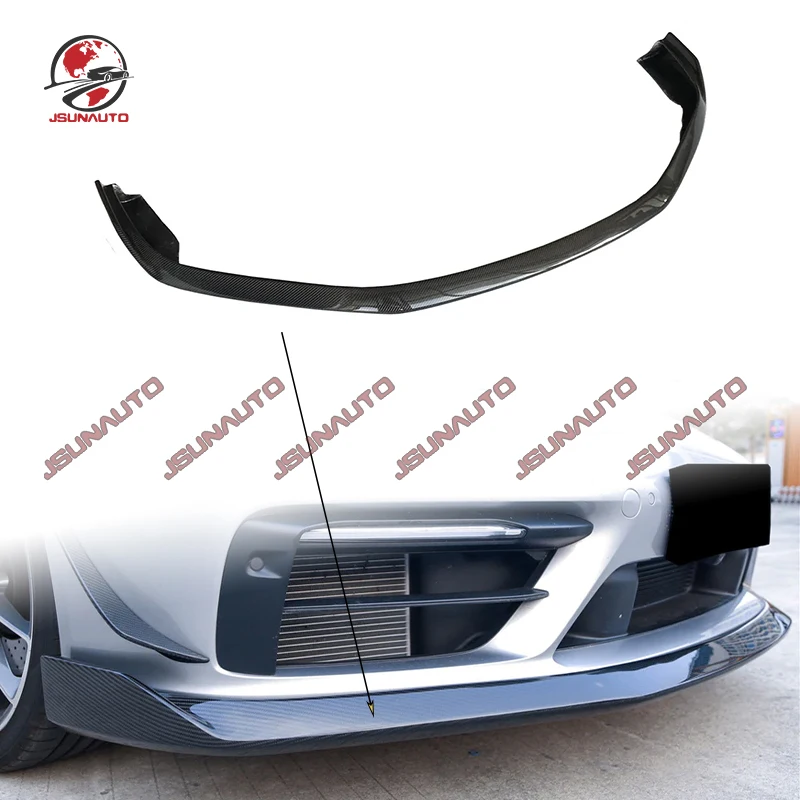 

Real Carbon Fiber Front Lip For Porsche 911 992 2019-2023 JS Style Bumper Front Splitters Lip For Porsche Carrera Bodykit