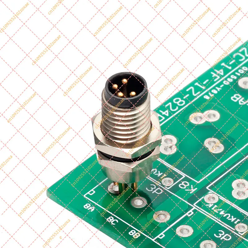 M8 Front Panel Mount Connector Socket Weld Type Male Thread M8x1 3 Pin Cable Wire Length 30cm Electronic Component
