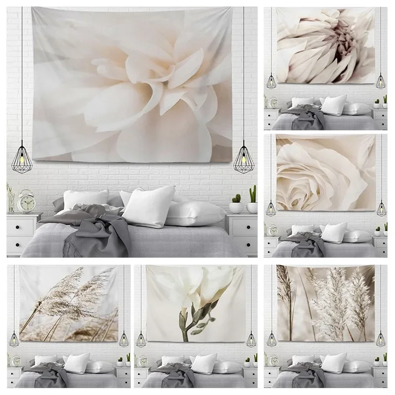 

Wall tapestry aesthetic Home room decor boho accessories hanging large fabric autumn simple Bedroom carpet nordic boho plant