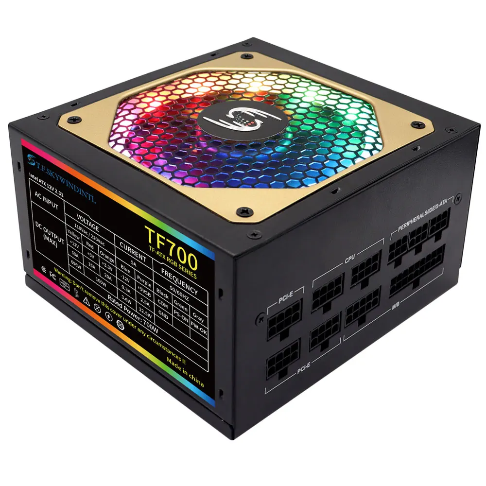 700W Power Supply For PC 700W PSU 700w power supply Fully Modular RGB ATX Gaming Computer Power Supply