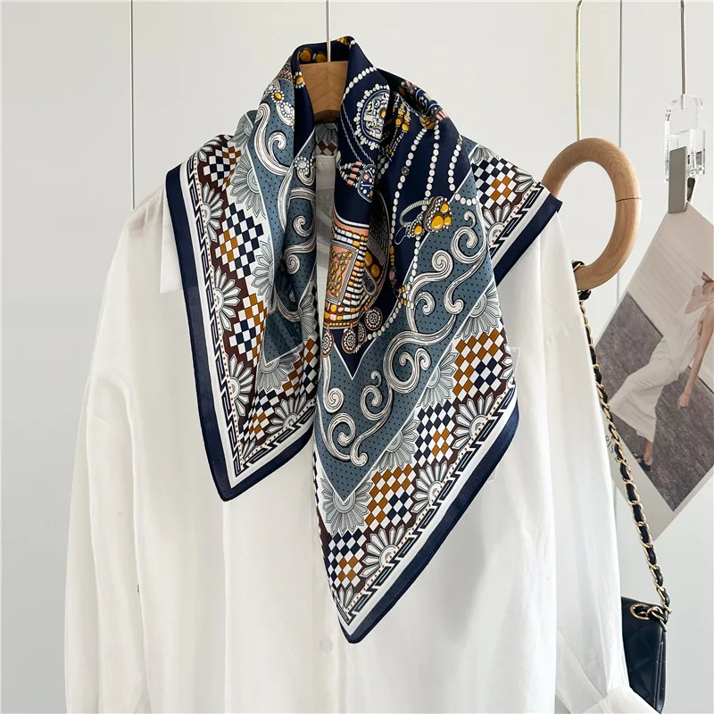 

Маленький шелковый шарф 65 см, женские весенние квадратные банданы, шарфы для волос, аксессуары, женский платок Femme 65 см * 65 см