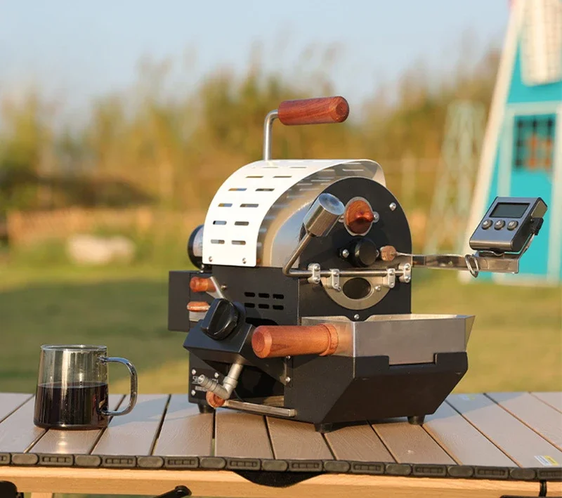 

%a New Design Drum Coffee Bean Roasting Machine for Espresso Making Portable 120g Gas Heating Coffee Roaster Household