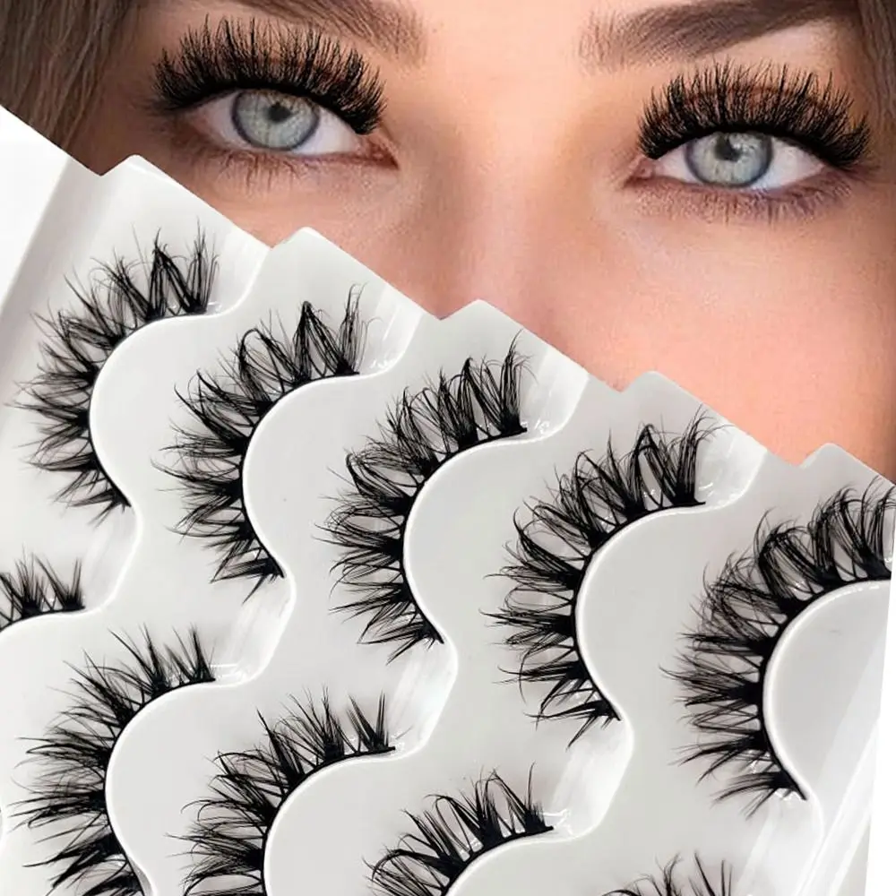 Cils artificiels 3D en faux vison, volume désordonné, faits à la main, effet naturel et volumineux, 15 mm, pour femmes