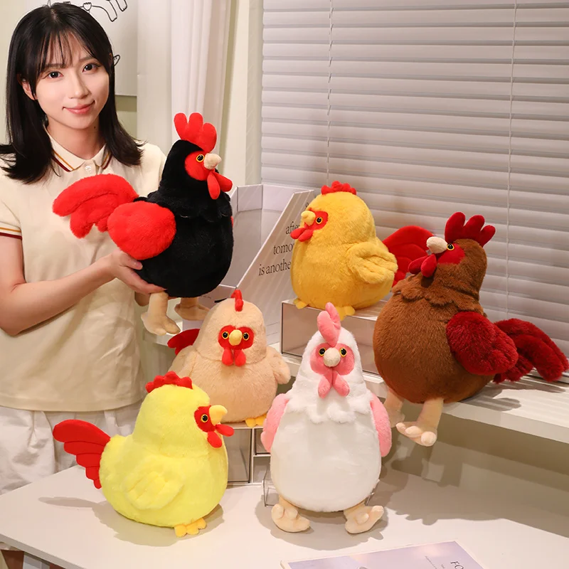 20/25CM Lifelike Simulation Rooster Plush Toy Realistic Farm Animal Stuffed Rooster Doll Soft Home Decor Birthday Christmas Gift