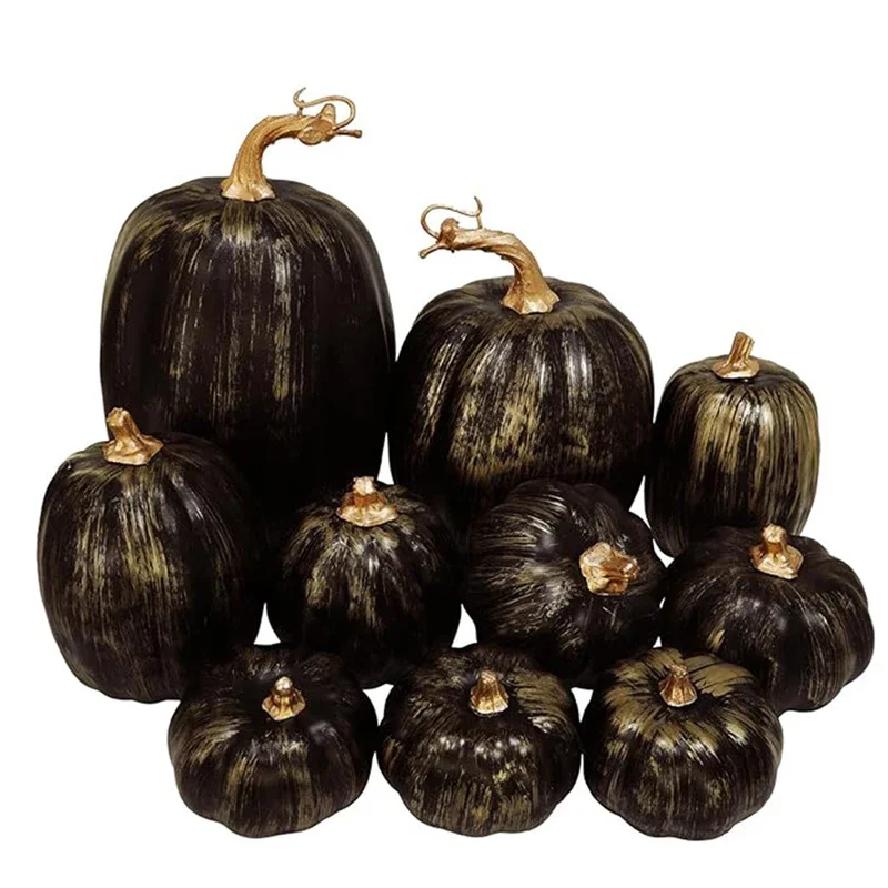 Halloween Simulated Pumpkin Decorations Set Classic Faux Foam Pumpkins Home Fall Harvest Party Favors Party Props Ornament Gift