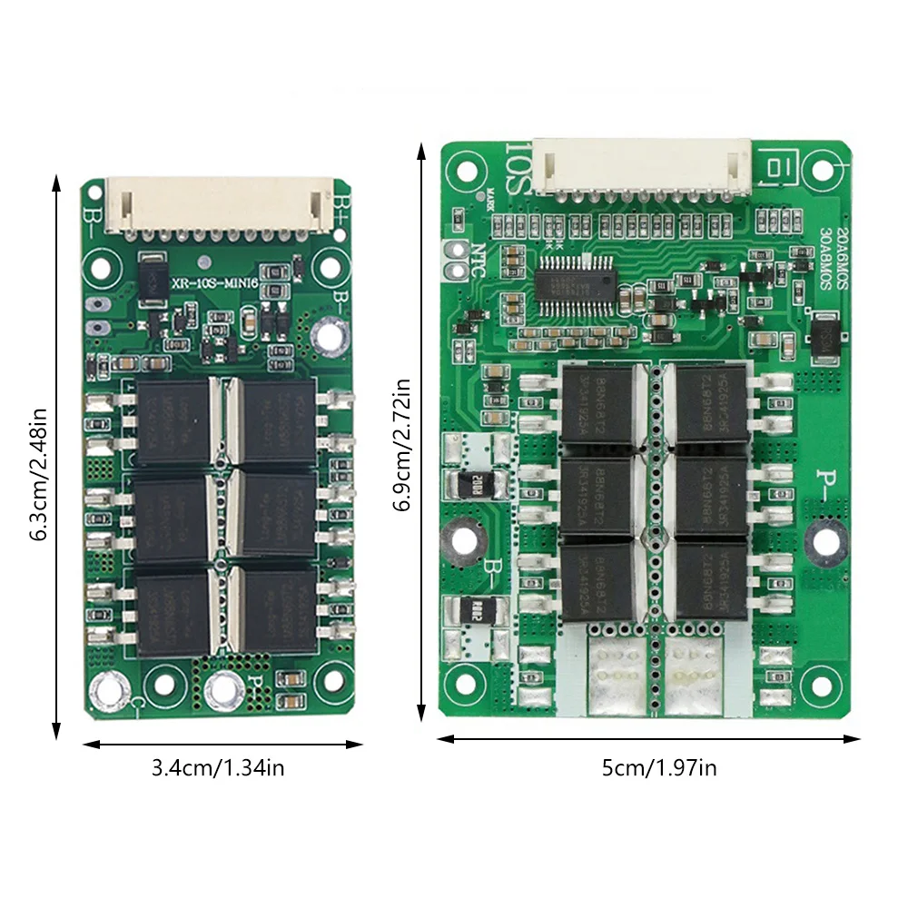 BMS 10S 36V 20A Battery Protection Board Ternary Acid Battery Balance Equalize Protection Circuit Module For Ebike/Escooter