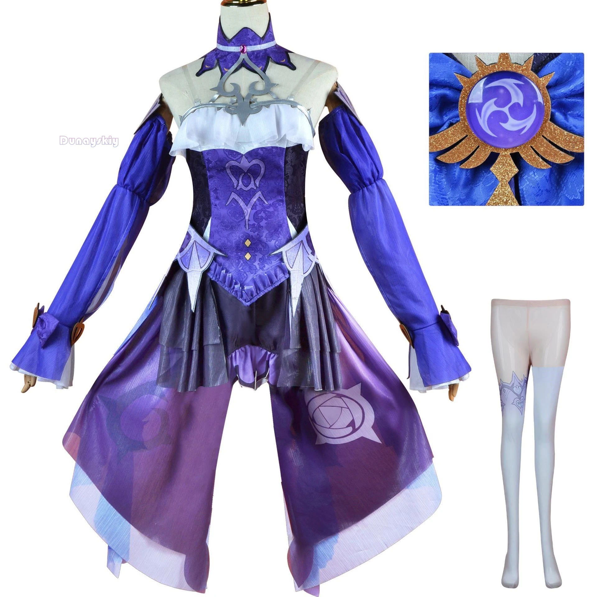 Spiel Genshin Impact Fischl Cosplay Kostüm Perücken Anime Outfits Kleid Halloween Roleplay Karneval Uniformen Neue Haut Frauen Outfit