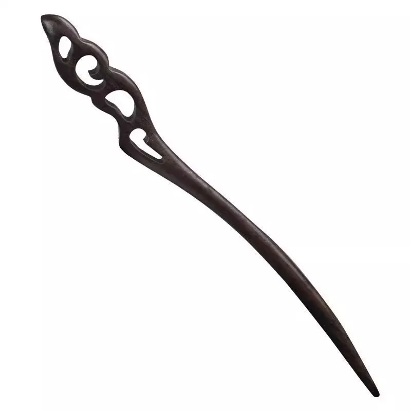 Brown Wood Sandalwood Hairpin Simple Modern Antique Style Hair Accessories Dished Hair Hanfu Qipao Headwear - Image 5