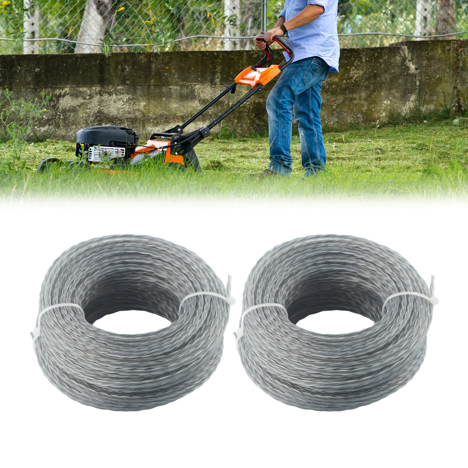 

Grass Trimmer Line 2.0-3.0mm*15m (30m) Line Spool 2 Sets Core-Reinforced Garden Power Tool Accessories And Parts