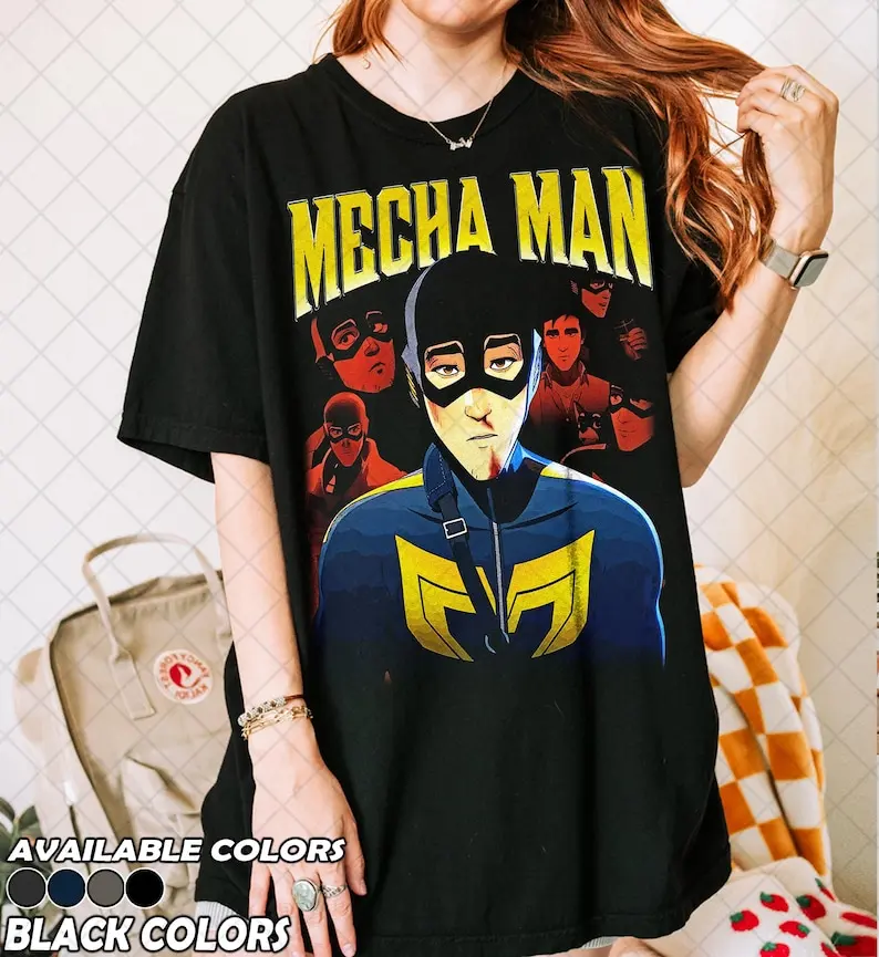 تي شيرت Mecha Man من Retro 90، تي شيرت Mecha Man Dispatch Game Graphic Fan، هدية للنساء والرجال