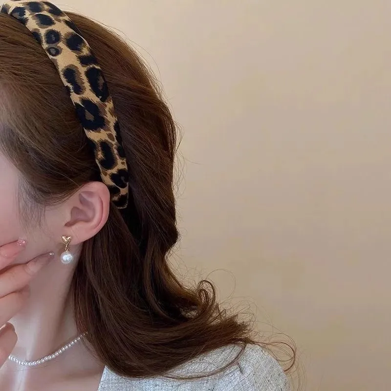 Vintage-Haarband mit Leopardenmuster für Damen, elegantes Haarschmuck-Stirnband, Haarhalter, modisches Haar-Accessoire – Detail 6