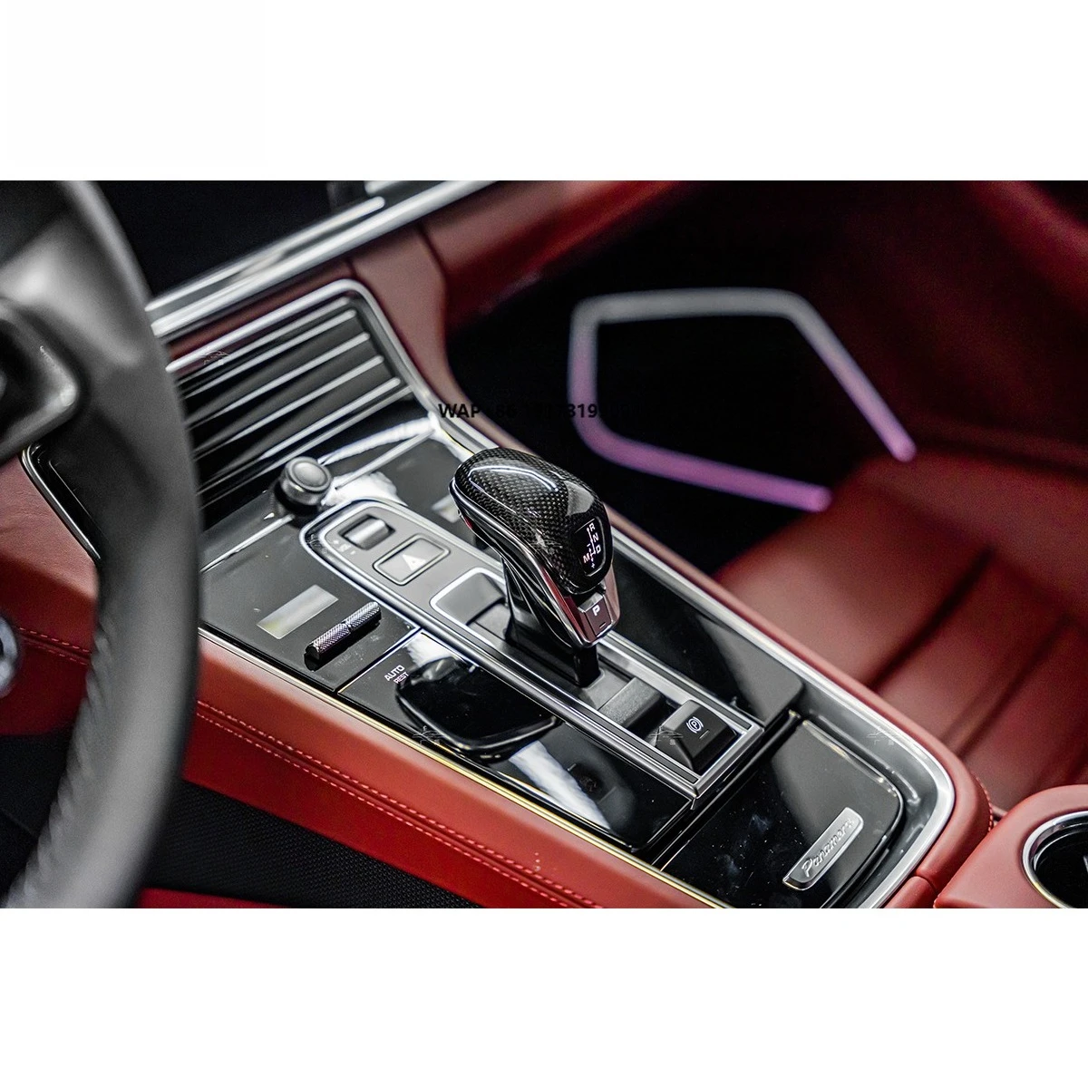 

Carbon Fiber Gear Shift Knob Head Cover Trim Fit for Panamera 971 9ya Carbon Color Shifter Replace