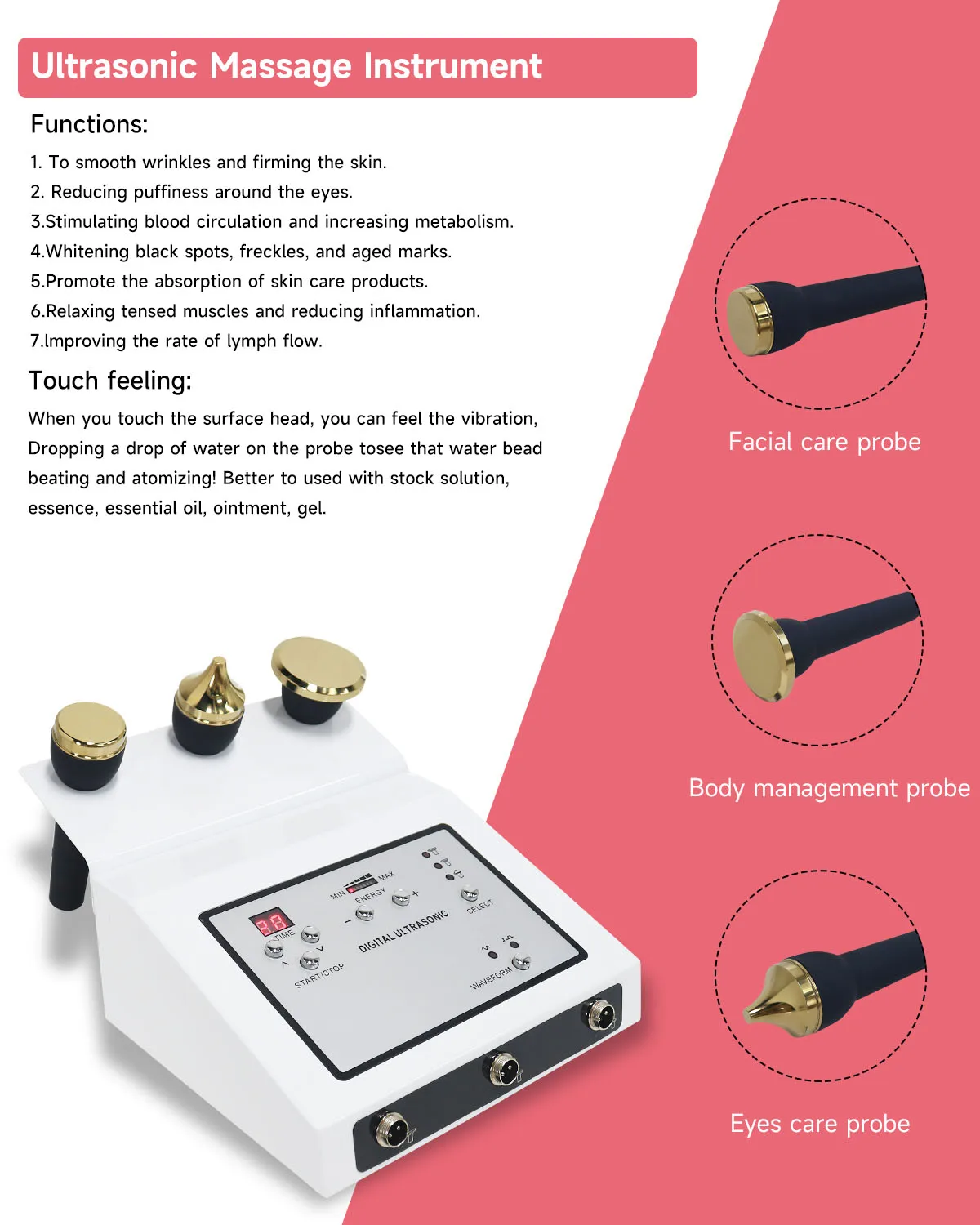 Neueste 3 In 1 Ultraschall Gesichts Instrument Anti Aging Auge Falten Gesichts Körper Massager Plasma Sommersprossen Entfernung Schönheit Gerät geräte beauty massagegerät massage массажер для лица skincare