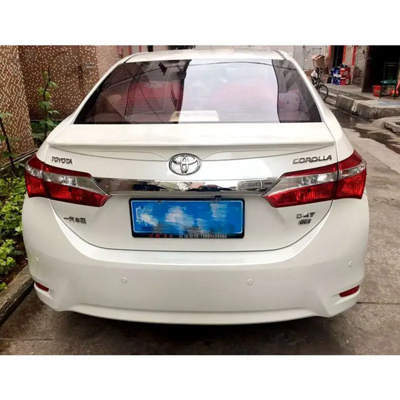 Para Toyota Corolla Spoiler Material ABS alerón trasero de coche sin pintar Color Corolla alerón trasero 2014-2017