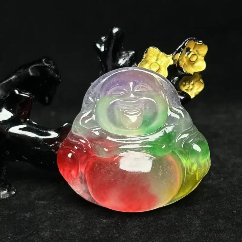 

High Ice Carved Maitreya Amulet Exquisite Jewelry Women's