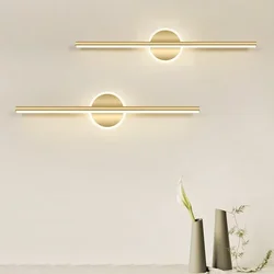 Modern LED Wall Lamp Luxury Golden Line Aluminum Sconces Used For Bathrooms Bedroom Living Rooms Study Lighting Luminaire Lustre