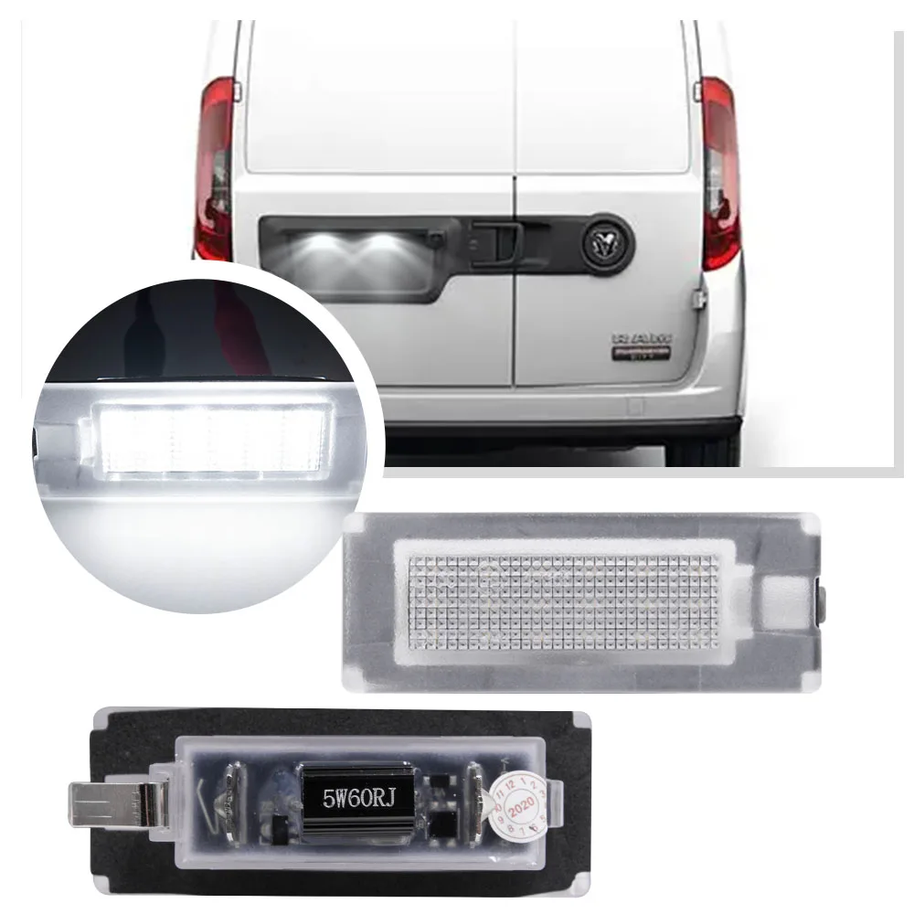 2Pcs LED License Number Plate Light Lamp For Ram ProMaster City 2015-2022 Fiat Ducato Peugeot Boxer Bus Kasten 2006-2019 canbus
