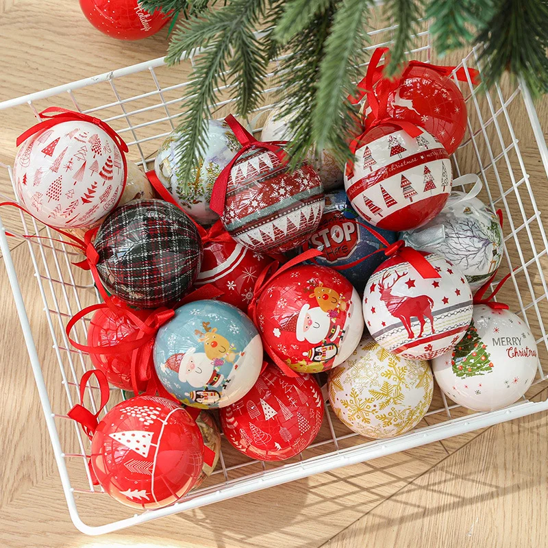 Colorful Balls 2023 Christmas Ball Ornaments Christmas Tree Decoration Ornaments 7.2CM XMAS Ball Festival Dress Up Supplies