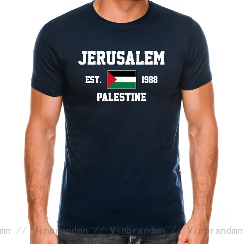 Patriotic Flag Palestine EST.1988 Jerusalem Men Tshirt Men's T-Shirt Palestina Palestinian T Shirts Man Women Tees Boys Clothing