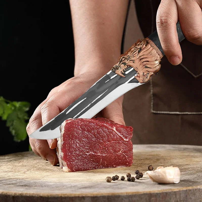 Multi-Purpose Kitchen Knife for Meat BBQ Cooking Tools Stainless Steel Butcher Knife Pastic Handle Fishing Boning Knife