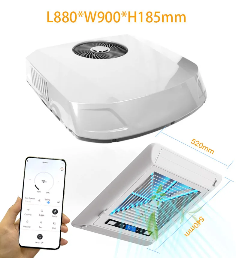 Rooftop Auto AC Outdoor Camping 12v/24v/48V/115V RV Air Conditioner Motorhome Trailer Chevy Cooler Copper Components Truck AC