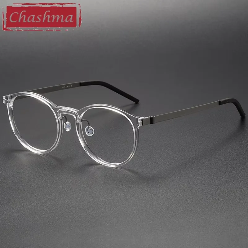 

Chashma Prescription Glasses High End Eyewear Acetate Titanium Round Optical Frames Men Spectacles for Recipe Lenses for Women
