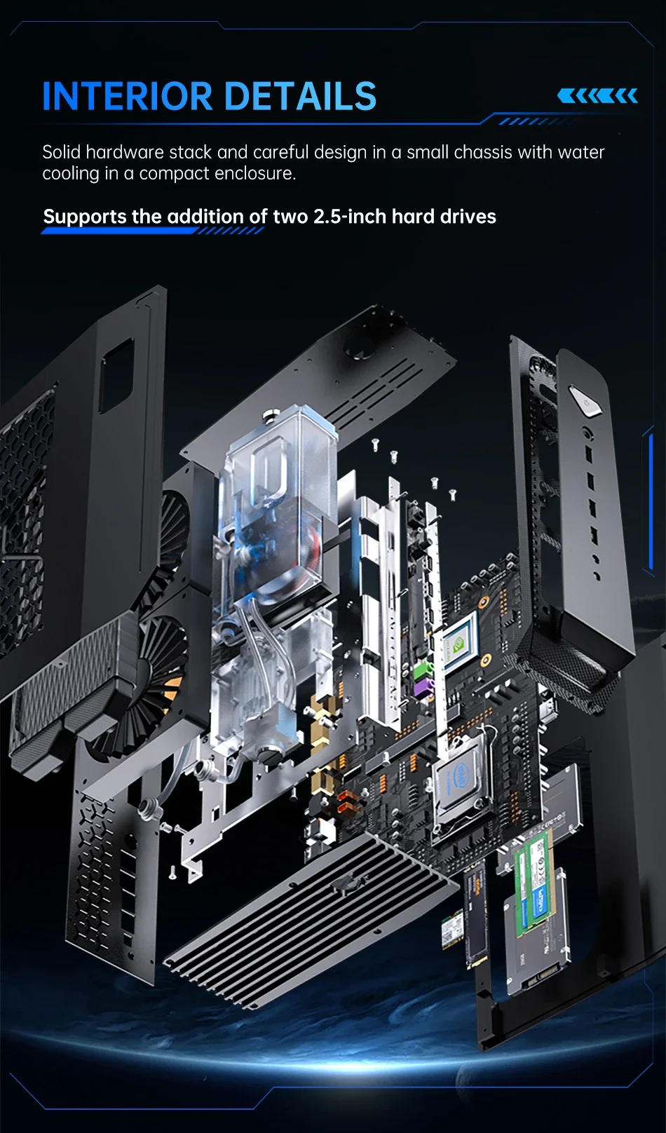 Mini PC da gioco potente di 14a generazione InteI Core i9 14900KF i7 14700KF RTX5070 12G PCIE4.0 2DDR5 Win11 4x4K WiFi6 BT5.3 Raffreddato ad acqua