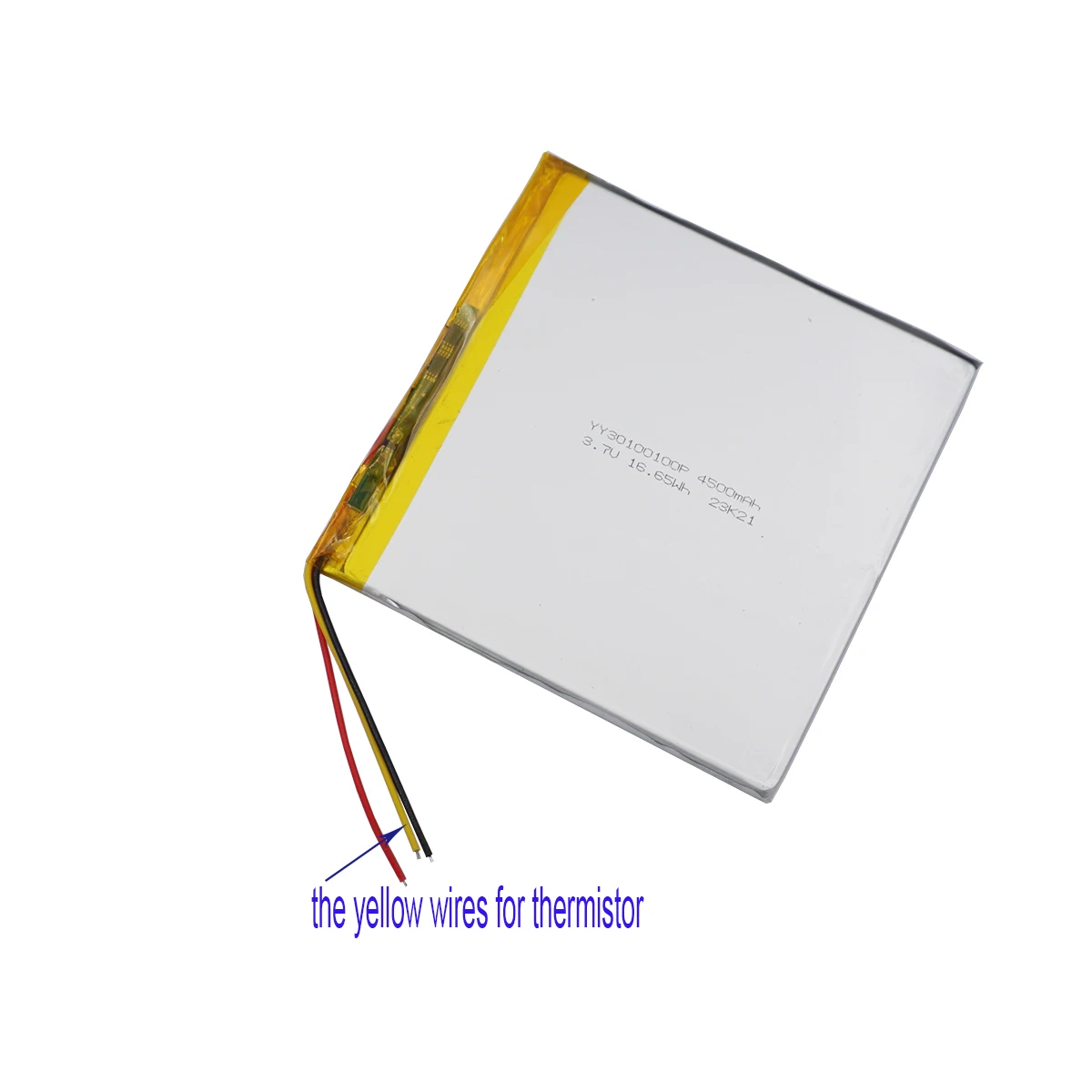 3.7V 4500mAh 16.65Wh Polymer Rechargeable Li Lithium Battery 30100100 Lipo NTC 3-Wires Thermistor For GPS e-book Tablet PC