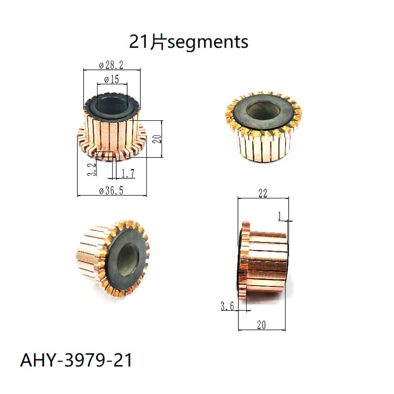 5PCS AHY-3979-21 28.2x15x20(22)mm Hook Type Commutator for CG-200B CG200 Electric Motorcycle