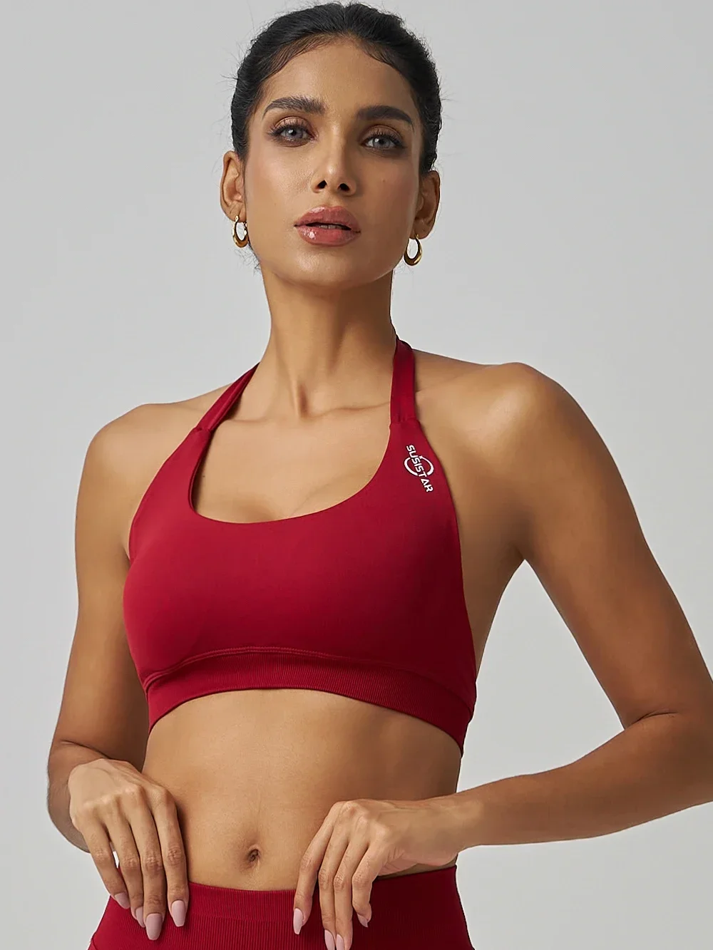 SUSISTAR Reggiseni sportivi Donna Alo Reggiseno sportivo imbottito rimovibile ad alto supporto Regolabile Comodo Yoga quotidiano Sport ad alto impatto